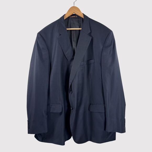Peter Millar Mens Blazer Blue Two Button Wool Suit Jacket Designer Preppy 52T - Picture 1 of 12